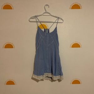 Baby Blue Dress with White Lace